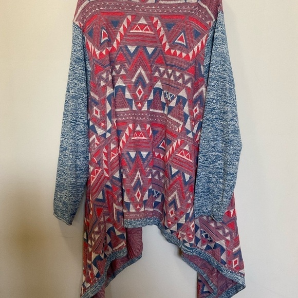 Lucky Brand Women's Size 3X Aztec Southwestern Open Long Sleeve Cardigan Sweater - Picture 4 of 7